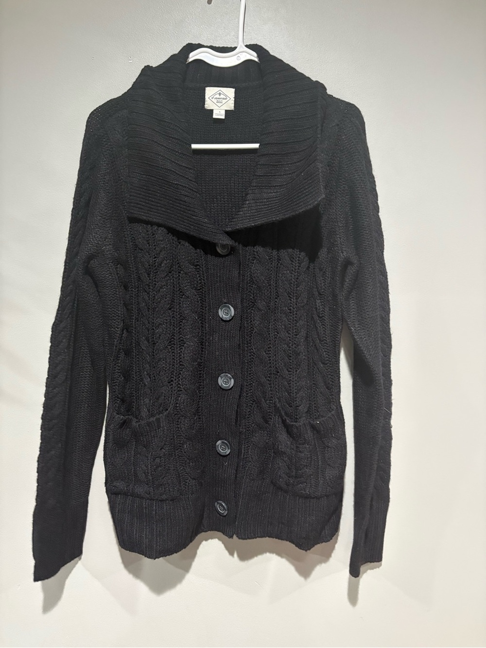 St. John's Bay Women's Cable Knit Cardigan Sweater 🖤  Size Large